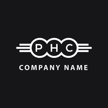 PHC letter logo design on black background. PHC  creative initials letter logo concept. PHC letter design.