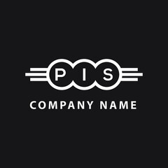 PIS letter logo design on black background. PIS creative  initials letter logo concept. PIS letter design.