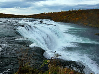 Iceland-view of the Faxi or Vatnsleysufoss waterfall on the Tungufljót river