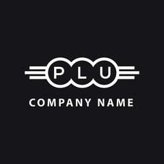 PLU  letter logo design on black background. PLU   creative initials letter logo concept. PLU  letter design.
