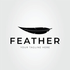 silhouette goose feather or plumage logo vector illustration design
