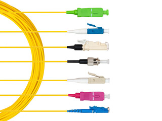 Fiber Optic Patch Cord on isolated white background