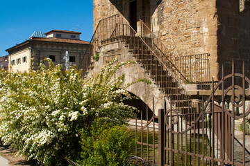 Fototapeta premium Italia, Toscana, la città di Firenze. La torre San Niccolò.