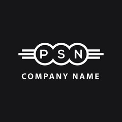 PSN letter logo design on black background. PSN  creative initials letter logo concept. PSN letter design.