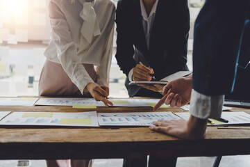 Team business people planning strategy brainstorming and analysis marketing. Business meeting Concept.