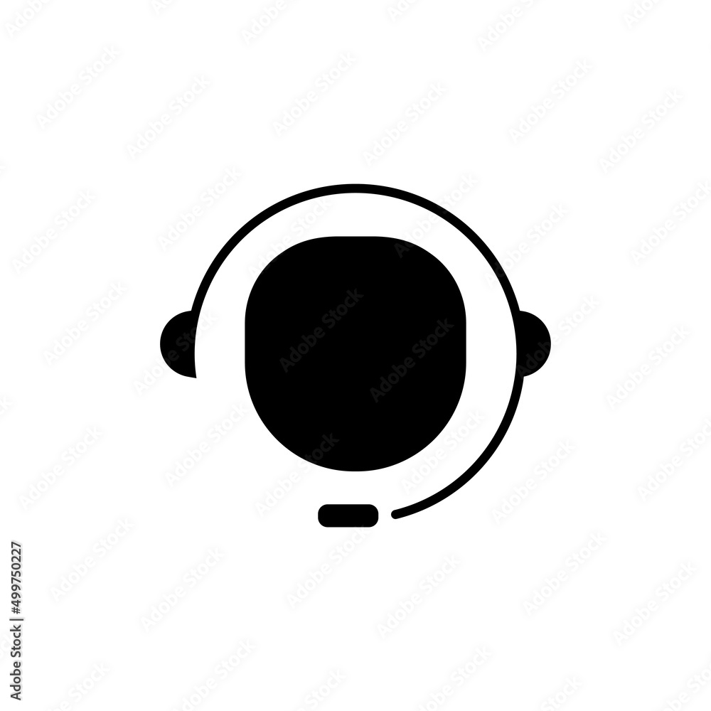 Poster customer service icon. call center. people with headset. glyph icon style. suitable for customer rel