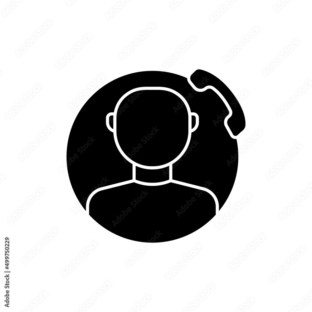 Poster customer service icon. call center. people with phone. glyph icon style. suitable for customer relat