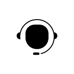 customer service icon. call center. people with headset. glyph icon style. suitable for Customer relationship management. business website icon. simple design editable. Design template vector