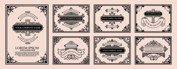 Certificate of achievement template set with Border,Invition,wedding card