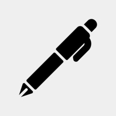 Fountain pen icon in solid style, use for website mobile app presentation