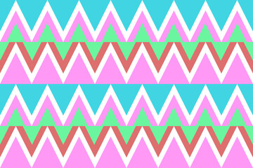 colorful zigzag pattern, seamless vector background. color lines, Different shades and thickness.