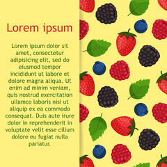 Berry mix on background. Dark berries seamless pattern.