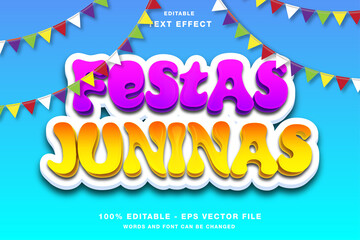 Fototapeta premium Festas Juninas Cartoon Editable Text Effect