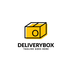 letter O shipping package box vector logo design element