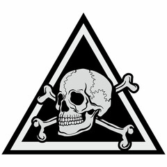military sigh with triangle-skull, design t shirts
