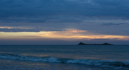 Fototapeta na wymiar Pigeon island by dawn, eastern coast of Sri Lanka