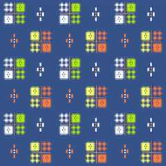 Japanese Cross Shape Motif Vector Seamless Pattern