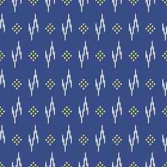 Japanese Embroidery Zigzag Motif Vector Seamless Pattern