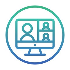 Video Conference , Home Office gradient icon.
