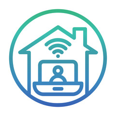 Wifi , Home Office gradient icon.
