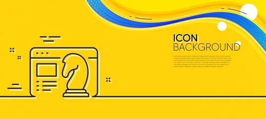 Fototapeta na wymiar Seo strategy line icon. Abstract yellow background. Search engine optimization sign. Analytics chess symbol. Minimal seo strategy line icon. Wave banner concept. Vector