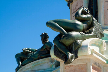 Italia, Toscana, la città di Firenze. Piazzale Michelangelo, copia del David di Michelangelo...