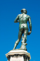 Italia, Toscana, la città di Firenze. Piazzale Michelangelo, copia del David di Michelangelo...
