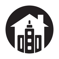 Obraz premium Office Building , Home Office gradient icon.