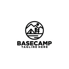 Outdoor Camp Logo Design Concept Vector. Mountain Camping Logo Concept