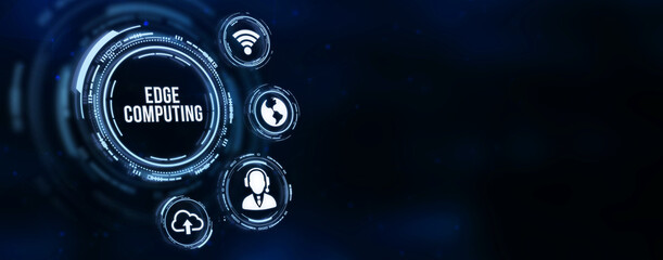 Internet, business, Technology and network concept. Edge computing modern IT technology on virtual screen. 3d illustration.