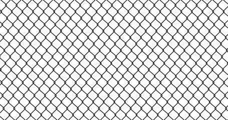 Abstract line grid Seamless pattern texture background of metal mesh, prison barrier fence, secured property, Chain link fence wire mesh. Vector illustration flat design. Isolated on white background.