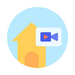 Video Conference , Home Office flat icon.