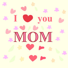 mother's day greeting card. vector illustration