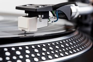 Fototapeta na wymiar Turntable for playing vinyl records. Analog devices