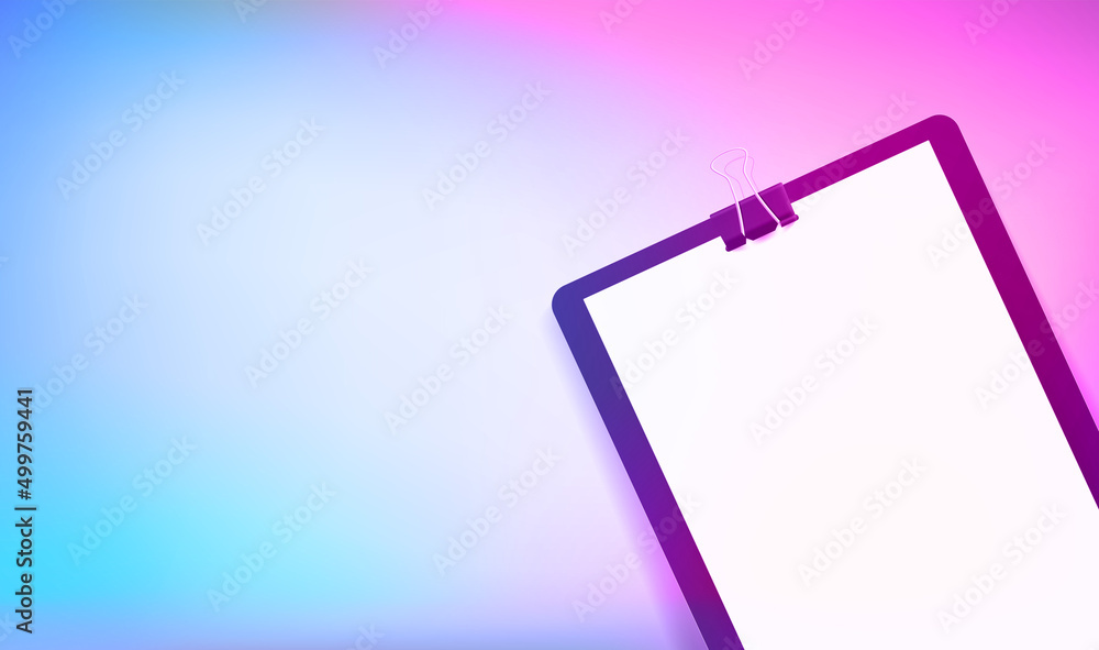Poster folder with white paper. 3d vector banner with copy space