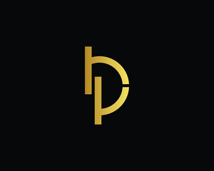 Minimal Initial Letter HP BP Vector Logo Design , Simple Monogram HP BP Icon 