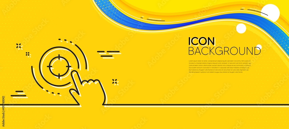 Poster seo target line icon. abstract yellow background. search engine optimization sign. click aim symbol.