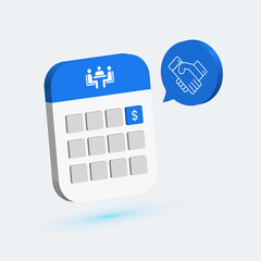 important business meeting date reminder in 3d calendar organizer