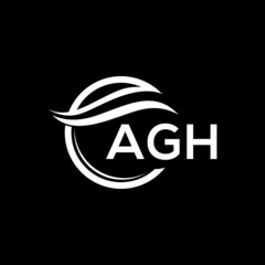 AGH letter logo design on black background. AGH  creative initials letter logo concept. AGH letter design.
