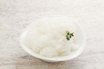 Glass asian noodles in the bowl