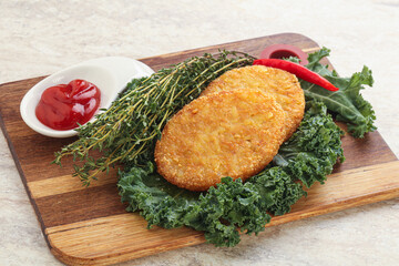 Fried crusty potato hashbrown pancake