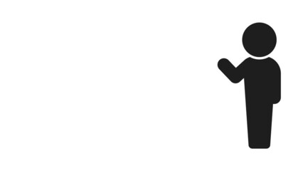 立ってジェスチャーをする人のアイコン - 案内・誘導・解説のイメージ素材