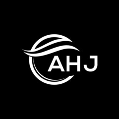 AHJ letter logo design on black background. AHJ  creative initials letter logo concept. AHJ letter design.
