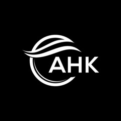 AHK letter logo design on black background. AHK  creative initials letter logo concept. AHK letter design.
