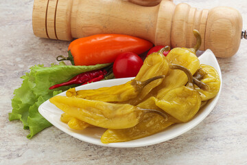 Pickled marinated spicy green pepper