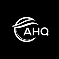 AHQ letter logo design on black background. AHQ  creative initials letter logo concept. AHQ letter design.
