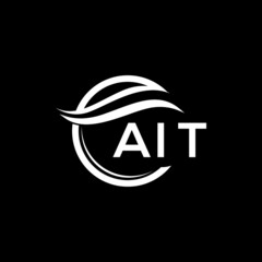 AIT  letter logo design on black background. AIT   creative initials letter logo concept. AIT  letter design.
