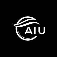 AIU  letter logo design on black background. AIU   creative initials letter logo concept. AIU  letter design.
