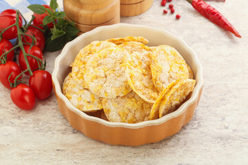 Natural organic grain rice chips