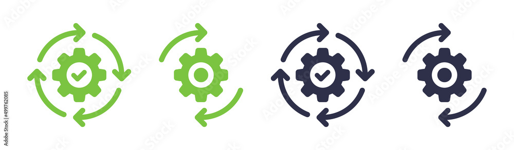 Aufkleber Operation process icon vector. Implementation concept